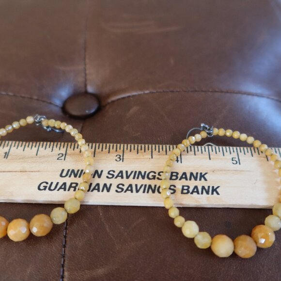 Chan Luu faceted Yellow Jade (70+) front facing hoops earrings 2" long drops - Picture 13 of 14